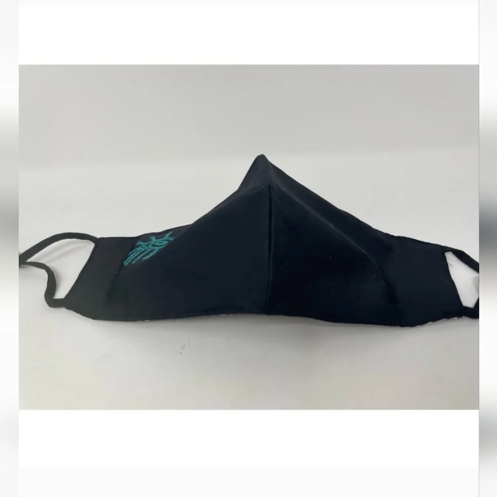 JOHNNY WAS‎ 5 Pack of Face Masks Black Cotton Embroidered